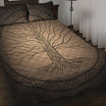 Ancient Yggdrasil Tree Print Quilt Bed Set