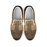 Ancient Yggdrasil Tree Print White Slip On Shoes