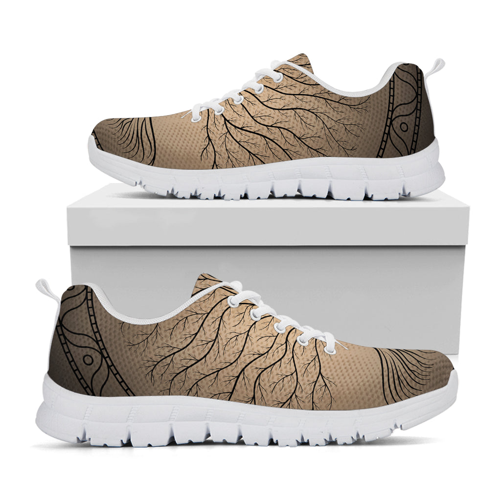 Ancient Yggdrasil Tree Print White Sneakers