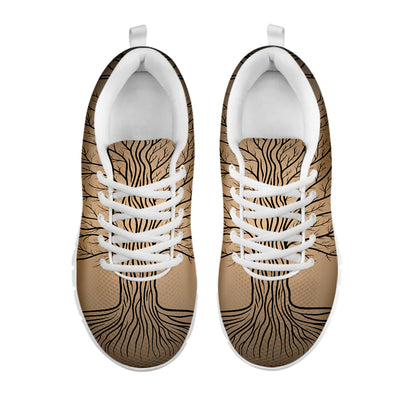 Ancient Yggdrasil Tree Print White Sneakers