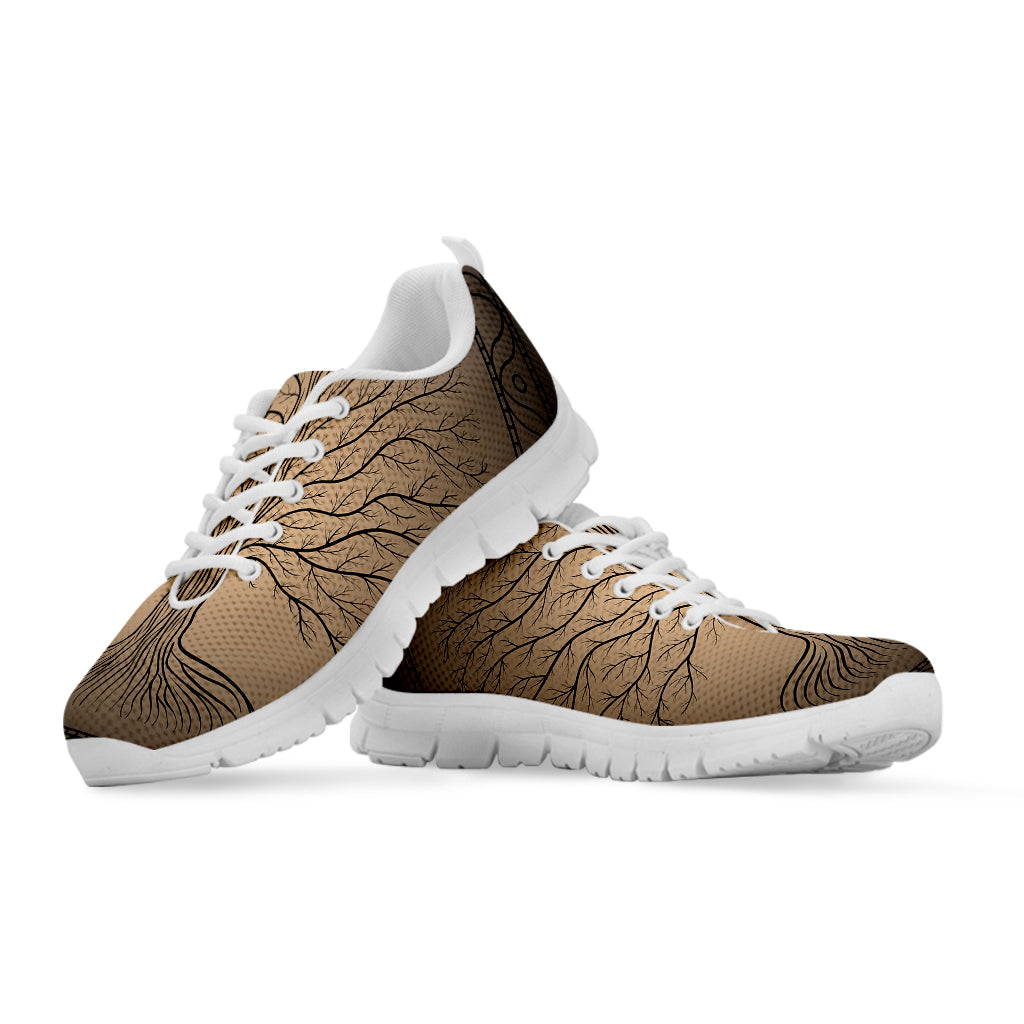 Ancient Yggdrasil Tree Print White Sneakers