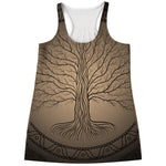 Ancient Yggdrasil Tree Print Women's Racerback Tank Top