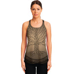 Ancient Yggdrasil Tree Print Women's Racerback Tank Top