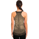 Ancient Yggdrasil Tree Print Women's Racerback Tank Top