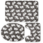 Angel And Snowflake Pattern Print 3 Piece Bath Mat Set