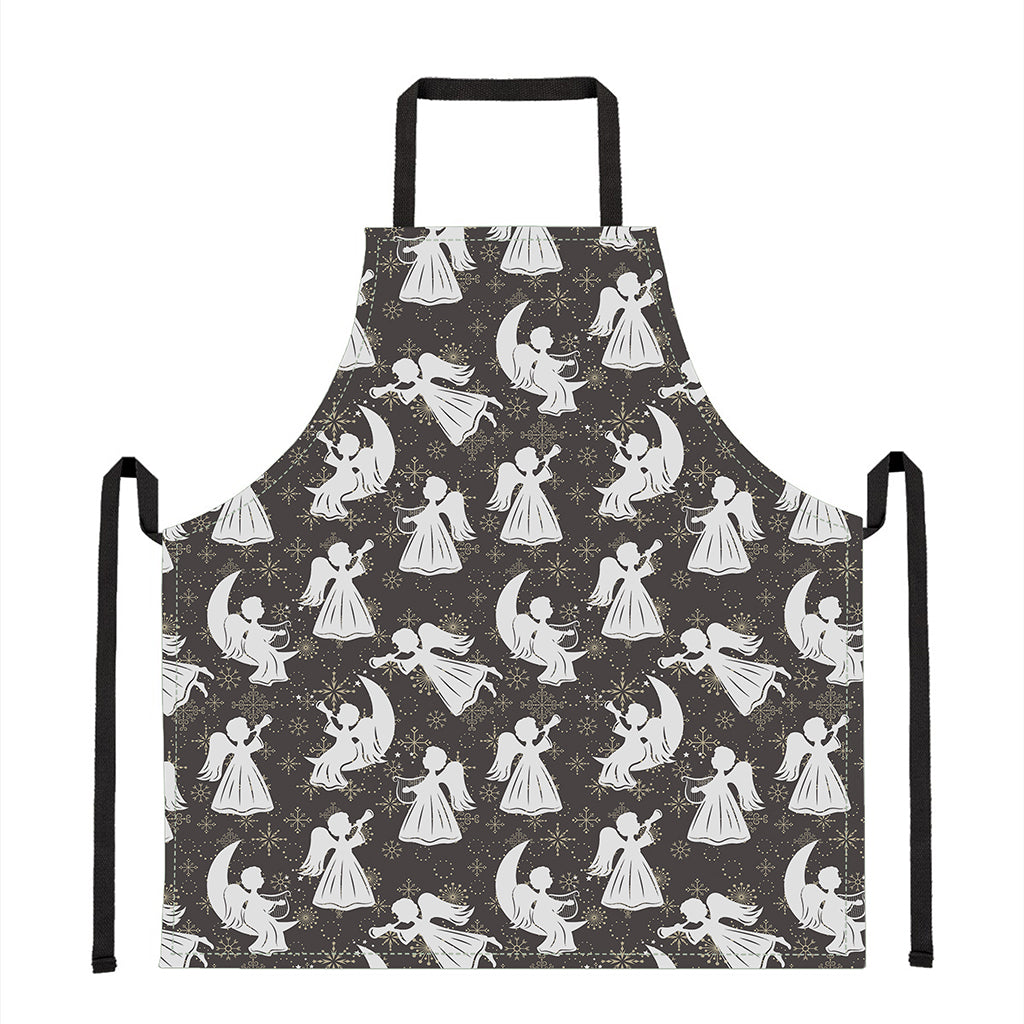 Angel And Snowflake Pattern Print Apron