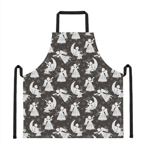 Angel And Snowflake Pattern Print Apron