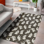 Angel And Snowflake Pattern Print Area Rug
