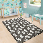 Angel And Snowflake Pattern Print Area Rug