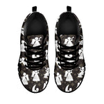 Angel And Snowflake Pattern Print Black Sneakers