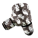 Angel And Snowflake Pattern Print Boxing Gloves