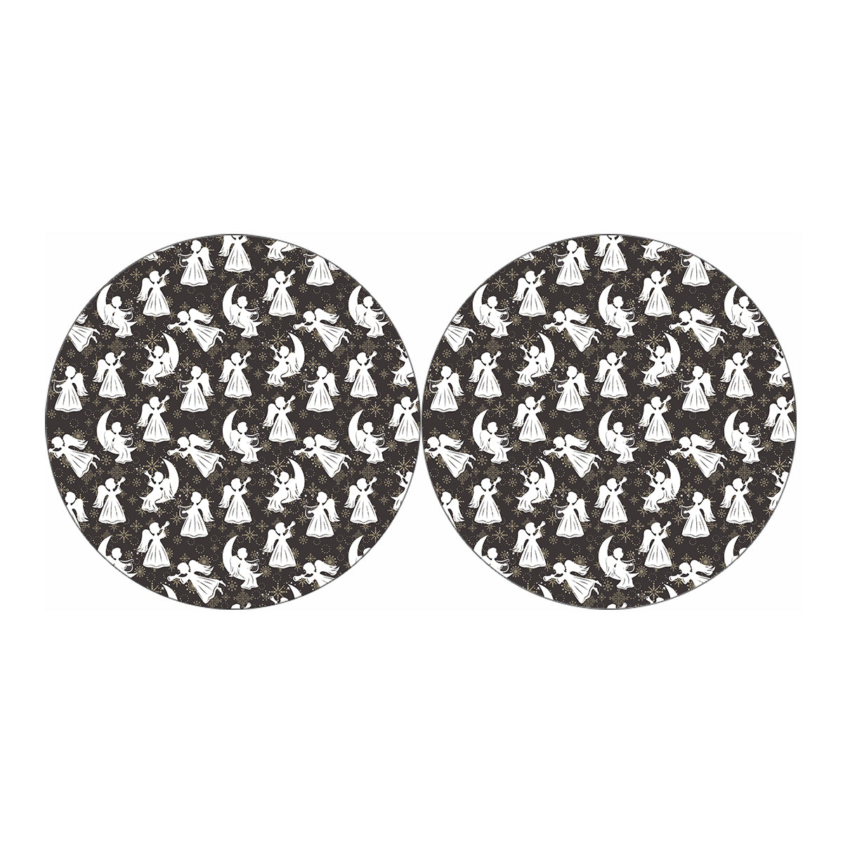 Angel And Snowflake Pattern Print Car Coasters