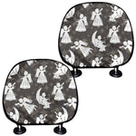 Angel And Snowflake Pattern Print Car Headrest Covers