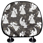 Angel And Snowflake Pattern Print Car Headrest Covers