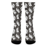 Angel And Snowflake Pattern Print Crew Socks