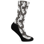 Angel And Snowflake Pattern Print Crew Socks