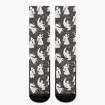 Angel And Snowflake Pattern Print Crew Socks