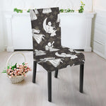Angel And Snowflake Pattern Print Dining Chair Slipcover