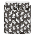 Angel And Snowflake Pattern Print Duvet Cover Bedding Set