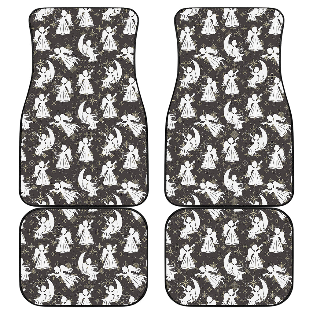 Angel And Snowflake Pattern Print Front and Back Car Floor Mats