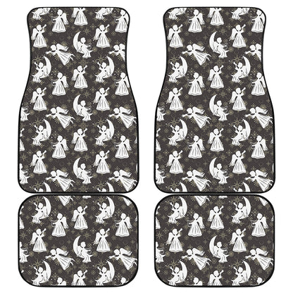 Angel And Snowflake Pattern Print Front and Back Car Floor Mats