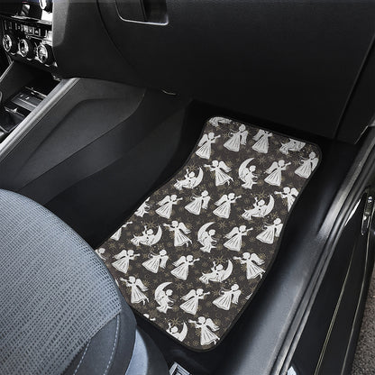 Angel And Snowflake Pattern Print Front and Back Car Floor Mats