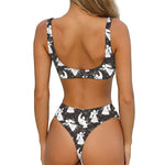 Angel And Snowflake Pattern Print Front Bow Tie Bikini