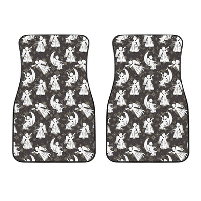 Angel And Snowflake Pattern Print Front Car Floor Mats