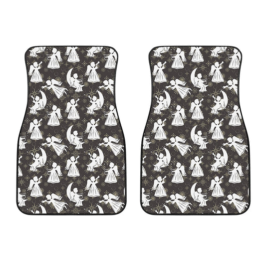 Angel And Snowflake Pattern Print Front Car Floor Mats