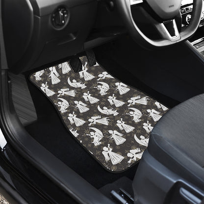 Angel And Snowflake Pattern Print Front Car Floor Mats