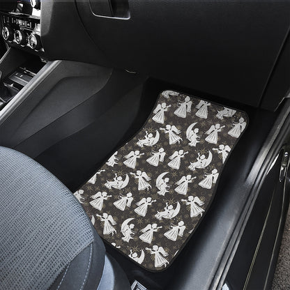 Angel And Snowflake Pattern Print Front Car Floor Mats