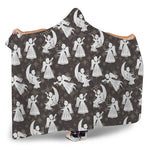 Angel And Snowflake Pattern Print Hooded Blanket