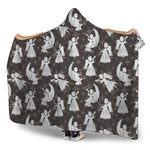 Angel And Snowflake Pattern Print Hooded Blanket