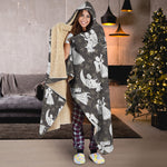 Angel And Snowflake Pattern Print Hooded Blanket