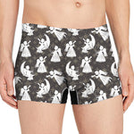 Angel And Snowflake Pattern Print Men's Boxer Briefs