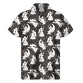 Angel And Snowflake Pattern Print Men's Short Sleeve Shirt