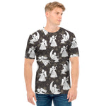 Angel And Snowflake Pattern Print Men's T-Shirt