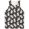 Angel And Snowflake Pattern Print Men's Tank Top
