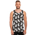 Angel And Snowflake Pattern Print Men's Tank Top