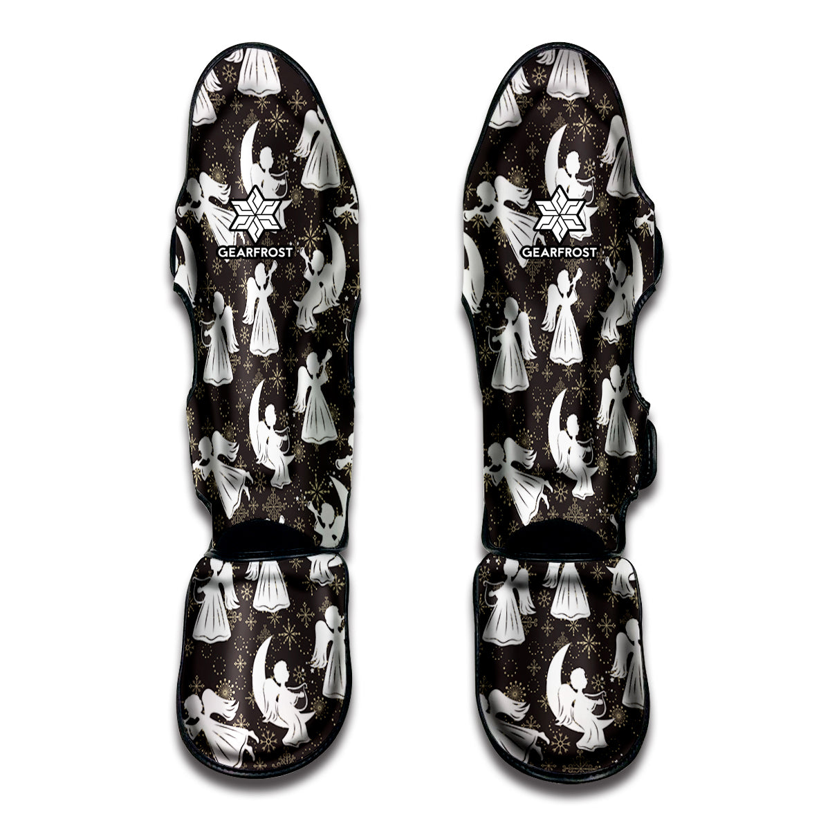 Angel And Snowflake Pattern Print Muay Thai Shin Guard