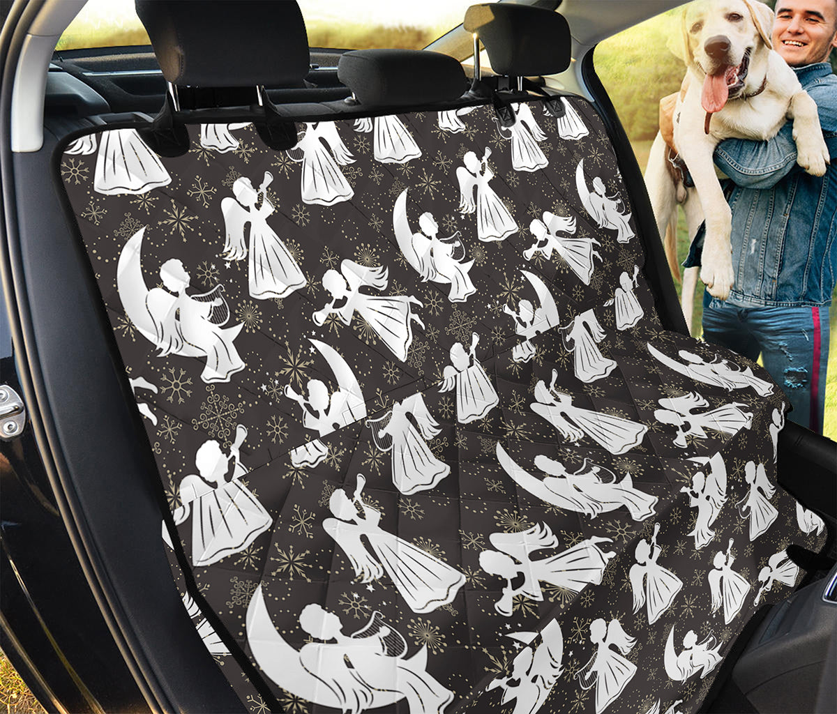 Angel And Snowflake Pattern Print Pet Car Back Seat Cover