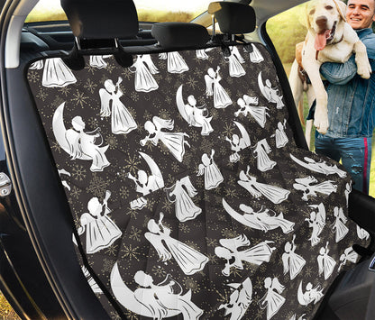 Angel And Snowflake Pattern Print Pet Car Back Seat Cover