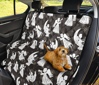 Angel And Snowflake Pattern Print Pet Car Back Seat Cover