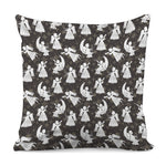 Angel And Snowflake Pattern Print Pillow Cover