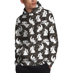 Angel And Snowflake Pattern Print Pullover Hoodie