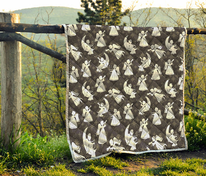 Angel And Snowflake Pattern Print Quilt