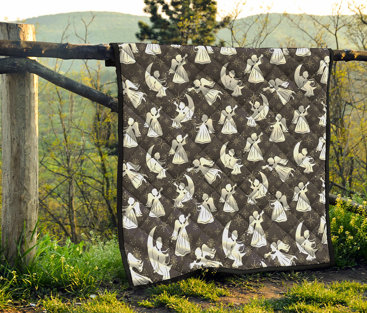 Angel And Snowflake Pattern Print Quilt