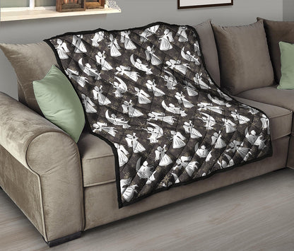 Angel And Snowflake Pattern Print Quilt