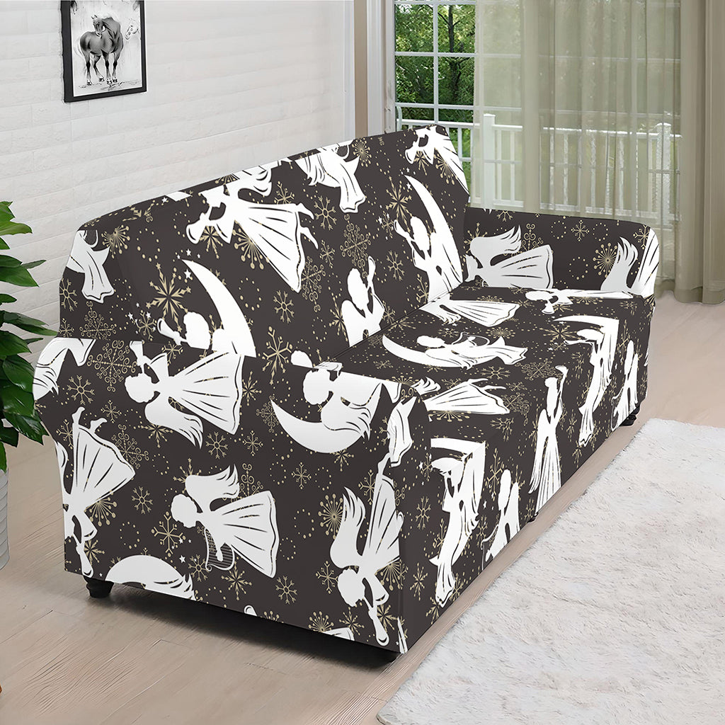 Angel And Snowflake Pattern Print Sofa Cover