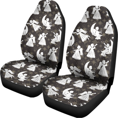 Angel And Snowflake Pattern Print Universal Fit Car Seat Covers